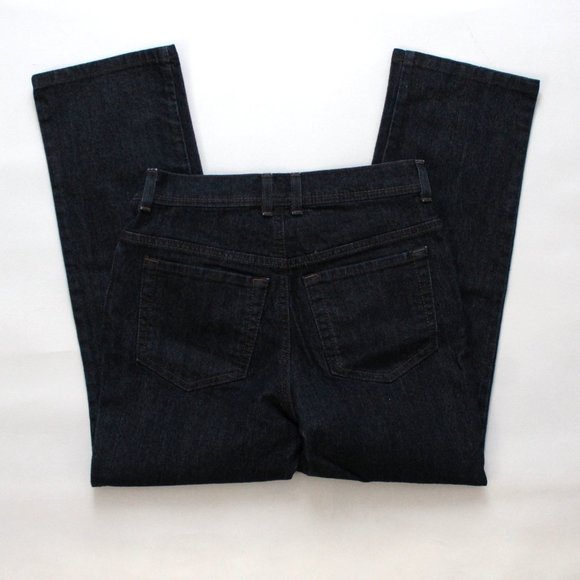 Charter Club Straight Leg Size 4P Short High Waist Tummy Slimming Dark Jeans EUC - Picture 4 of 5